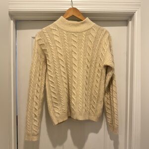 Yarn work tan sweater gold wool blend sz large